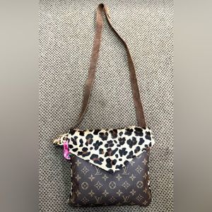 upcycled lv leopard bag